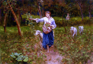  Francesco Paolo Michetti A Shepherdess In A Pastoral Landscape - Art Print