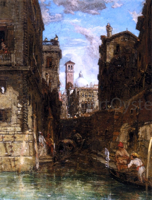  James Holland A Side Canal in Cannaregio, Looking towards The Church of San Geremia - Art Print
