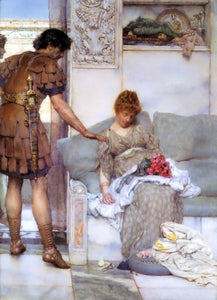  Sir Lawrence Alma-Tadema A Silent Greeting - Art Print