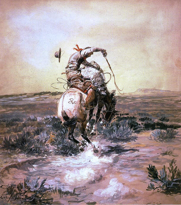  Charles Marion Russell A Slick Rider - Art Print