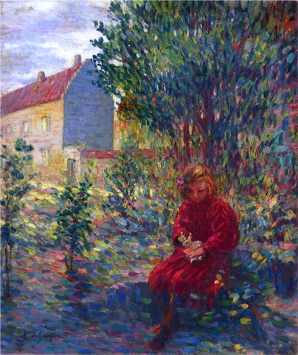 Henri Lebasque A Small Girl with Her Doll - Art Print