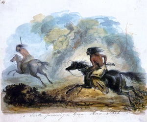  Alfred Jacob Miller A Snake Pursuing a Crow Horse Stealer - Art Print