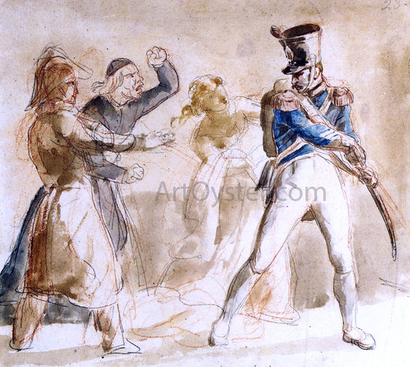  Theodore Gericault A Soldier Berated by a Priest - Art Print