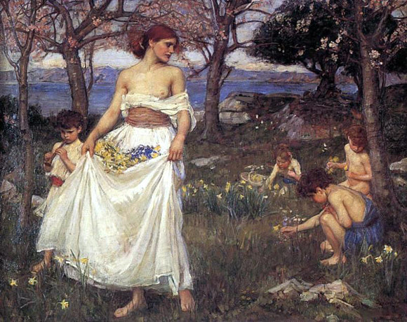  John William Waterhouse A Song of Springtime - Art Print