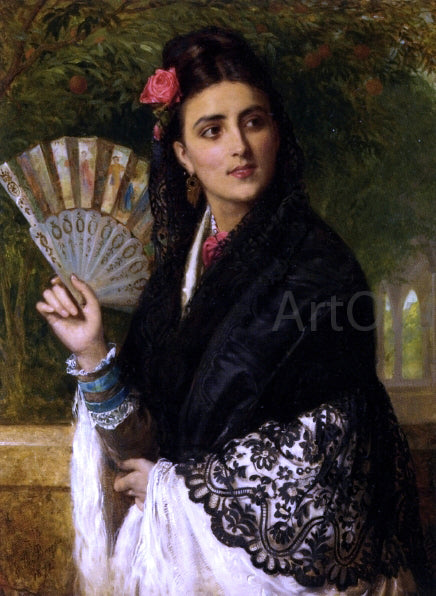  John Bagnold Burgess A Spanish Beauty - Art Print