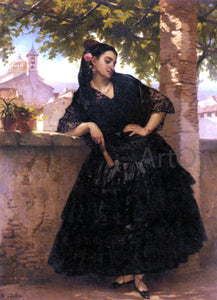  Eugene Francois Giraud A Spanish Beauty with a Fan - Art Print
