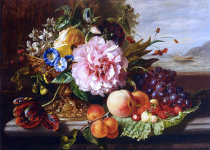  Helen Augusta Hamburger A Still Life With Flowers And Fruit - Art Print