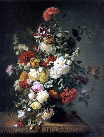 Simon Saint-Jean A Still life with Flowers and Wild Raspberries - Art Print