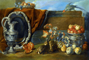  Alexandre-Francois Desportes A Still Life with Two Rabbits - Art Print