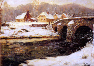  Fritz Thaulow A Stone Bridge Over A Stream In Winter - Art Print