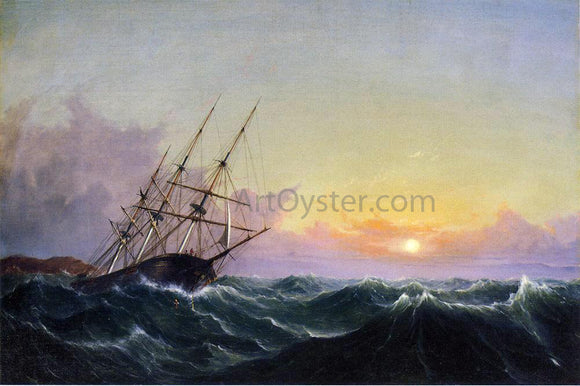  Fitz Hugh Lane A Storm, Breaking Away, Vessel Slipping Her Cable - Art Print