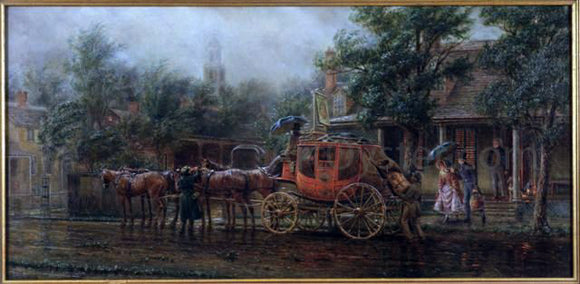  Edward Lamson Henry Stormy Morning (also known as Leaving in the Early Morn in a Nor'easter) - Art Print