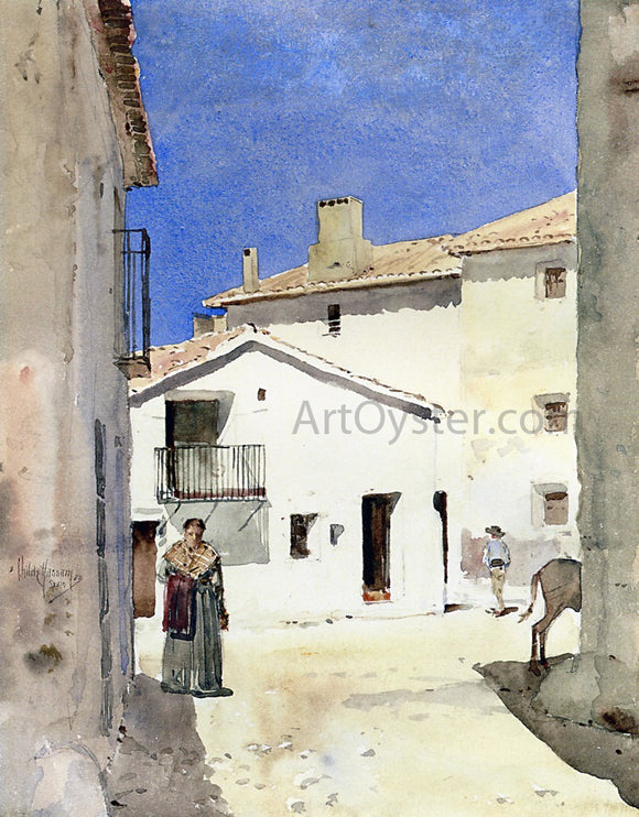  Frederick Childe Hassam A Street in Denia, Spain - Art Print