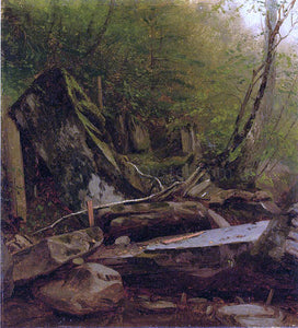  Sanford Robinson Gifford A Study of Rocks at Kauterskill Cove - Art Print