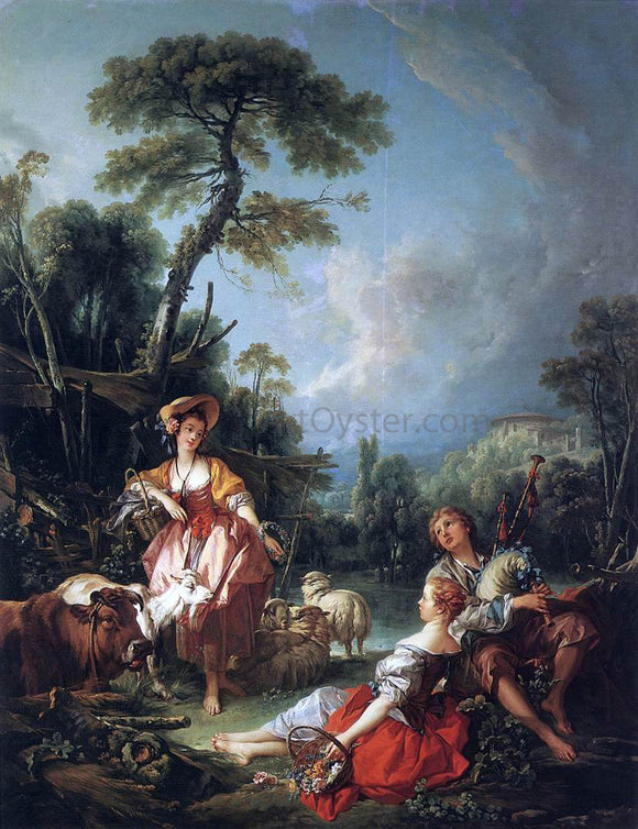  Francois Boucher A Summer Pastoral - Art Print