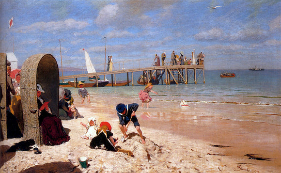  Wilhelm Simmler A Sunny Day At The Beach - Art Print