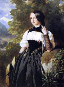  Franz Xavier Winterhalter Swiss Girl from Interlaken - Art Print