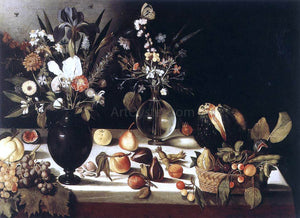  Master of Hartford Still-life A Table Laden with Flowers and Fruit - Art Print
