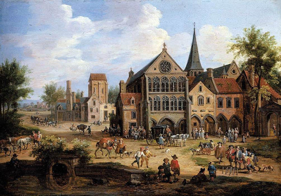  Pieter Bout A Town Scene - Art Print