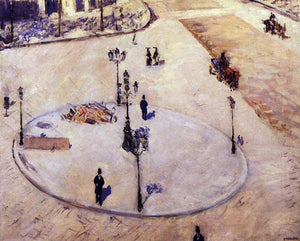  Gustave Caillebotte A Traffic Island, Boulevard Haussmann - Art Print