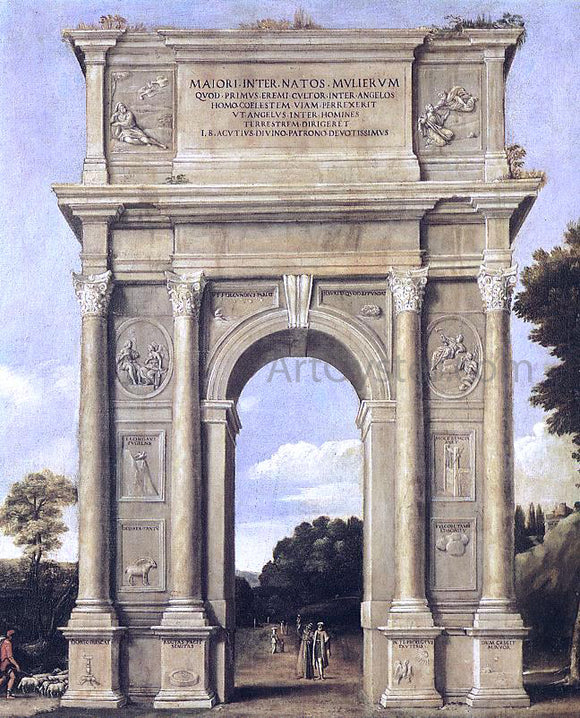  Domenichino A Triumphal Arch of Allegories - Art Print