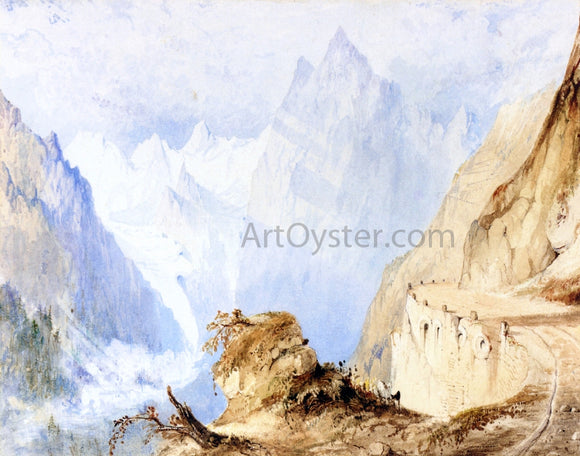  John Ruskin A View in the Alps - Art Print