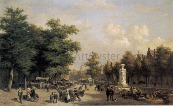  Hubertus Van Hove View of Amsterdam Market - Art Print