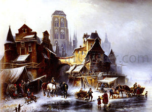  Paul Wilhelm Meyerheim A View Of Danzig In Winter - Art Print