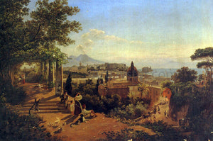  Friedrich Mayer A View of the Bay of Naples and Vesuvius - Art Print