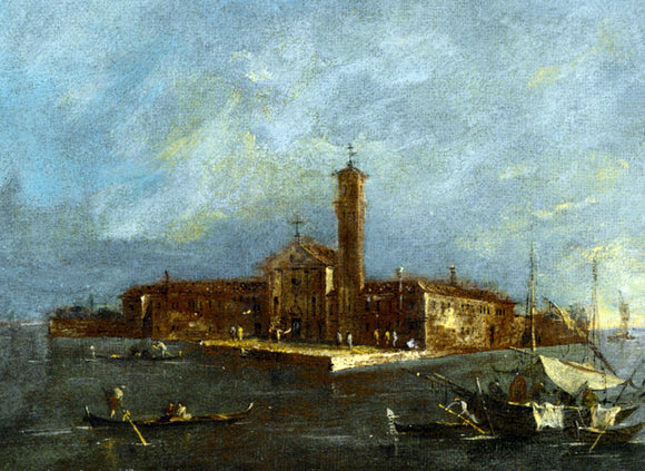  Giacomo Guardi View of the Island of Santa Maria delle Grazie - Art Print