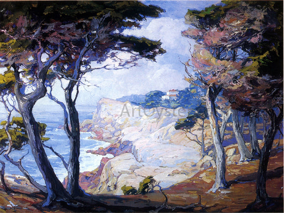  Franz Bischoff A Villa on the Monterey Coast - Art Print