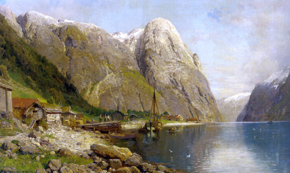  Anders Monsen Askevold A Village by a Fjord - Art Print