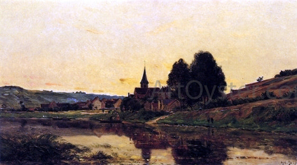  Hippolyte Camille Delpy A Village near Bonnieres - Art Print