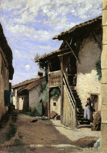  Jean-Baptiste-Camille Corot A Village Street, Dardagny - Art Print