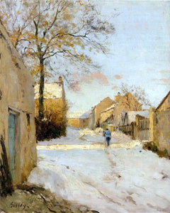  Alfred Sisley A Village Street in Winter - Art Print