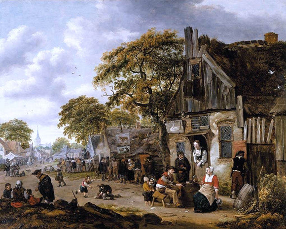  Salomon Rombouts Village Street Scene - Art Print