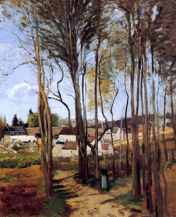  Camille Pissarro A Village Through the Trees - Art Print