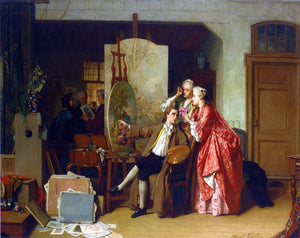  Jean Carolus A Visit to Watteau's Studio - Art Print