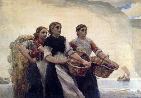  Winslow Homer A Voice from the Cliffs - Art Print