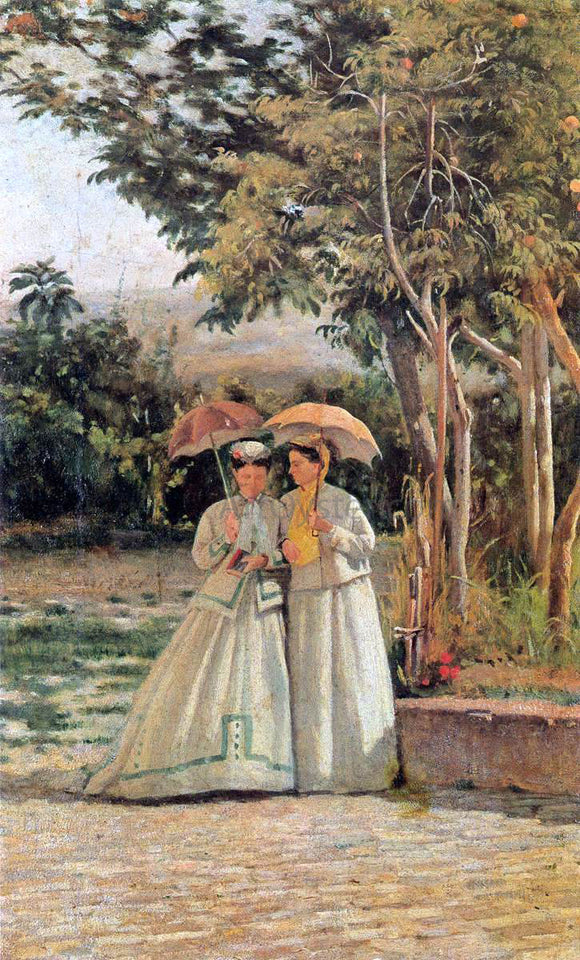  Silvestro Lega A Walk in the Garden - Art Print