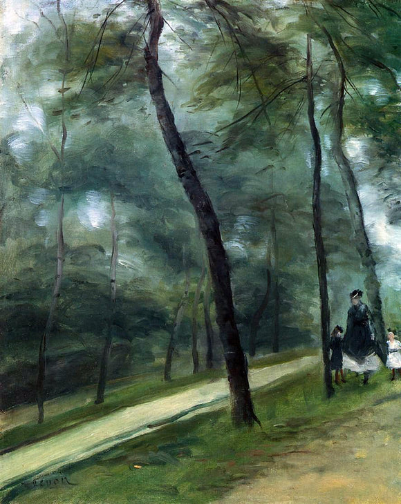  Pierre Auguste Renoir A Walk in the Woods (also known as Madame Lecoeur and Her Children) - Art Print