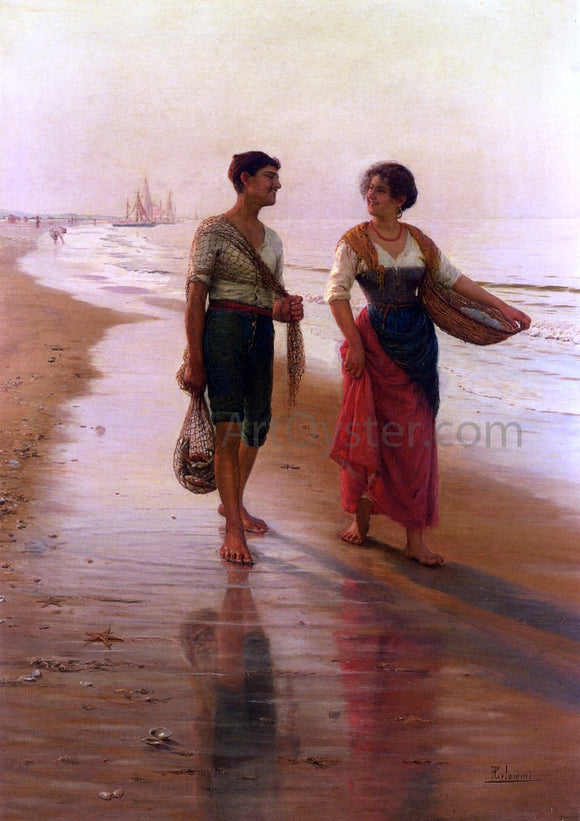  Pasquale Celommi A Walk on the Beach - Art Print