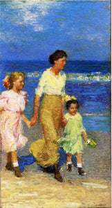  Edward Potthast A Walk on the Beach - Art Print
