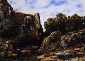 Gustave Courbet A Waterfall in the Jura - Art Print