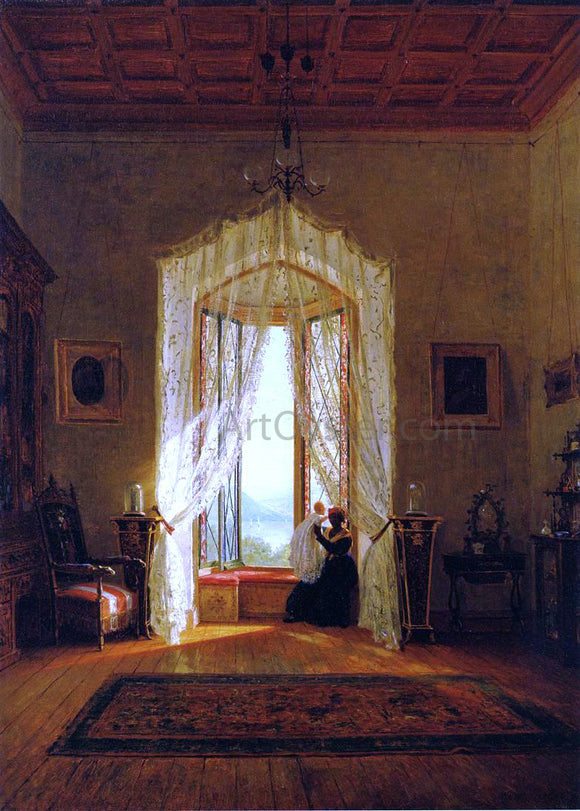  Thomas Worthington Whittredge Window, House on the Hudson River - Art Print