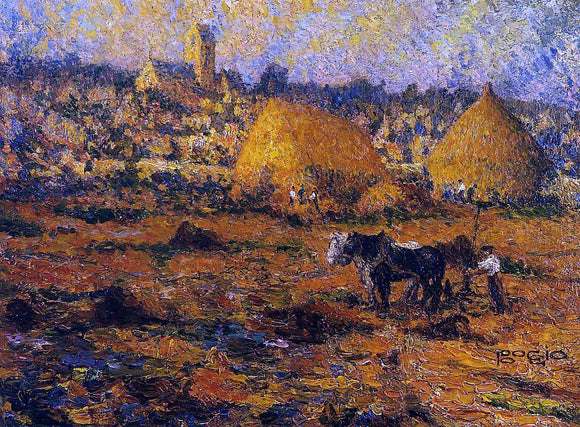  Emilio Boggio Winter Afternoon in Auvers - Art Print