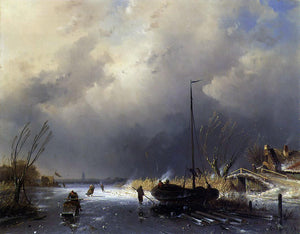  Charles Joseph Leickert Winter Landscape with Skaters - Art Print
