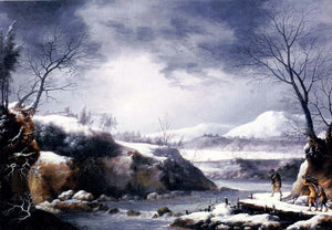  Francesco Foschi A Winter Landscape With Travellers On A Path - Art Print