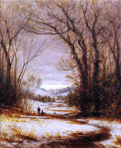  Sanford Robinson Gifford A Winter Walk - Art Print