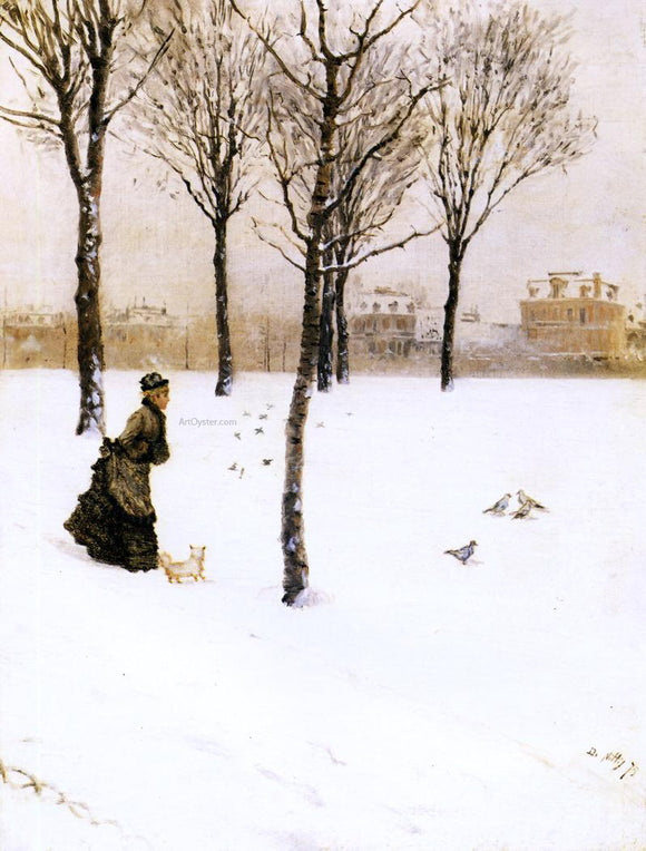  Giuseppe De Nittis A Winter's Landscape - Art Print